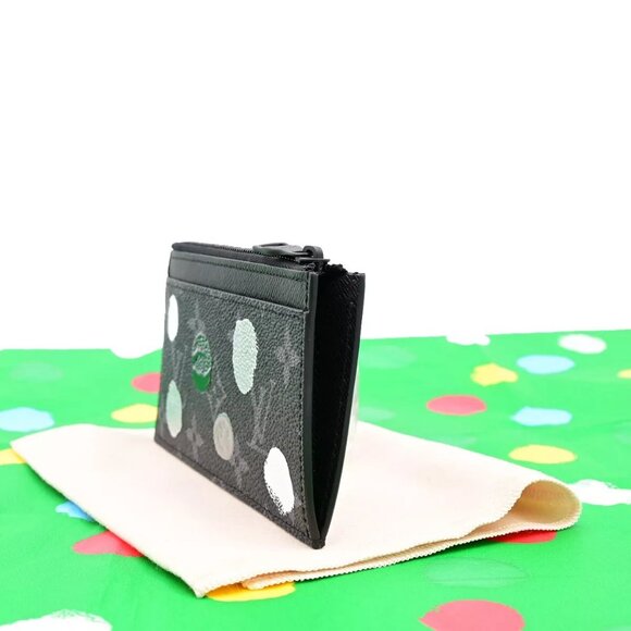 LOUIS VUITTON LV x YK Coin Card Holder Monogram Eclipse Dot Black - Picture 5 of 14